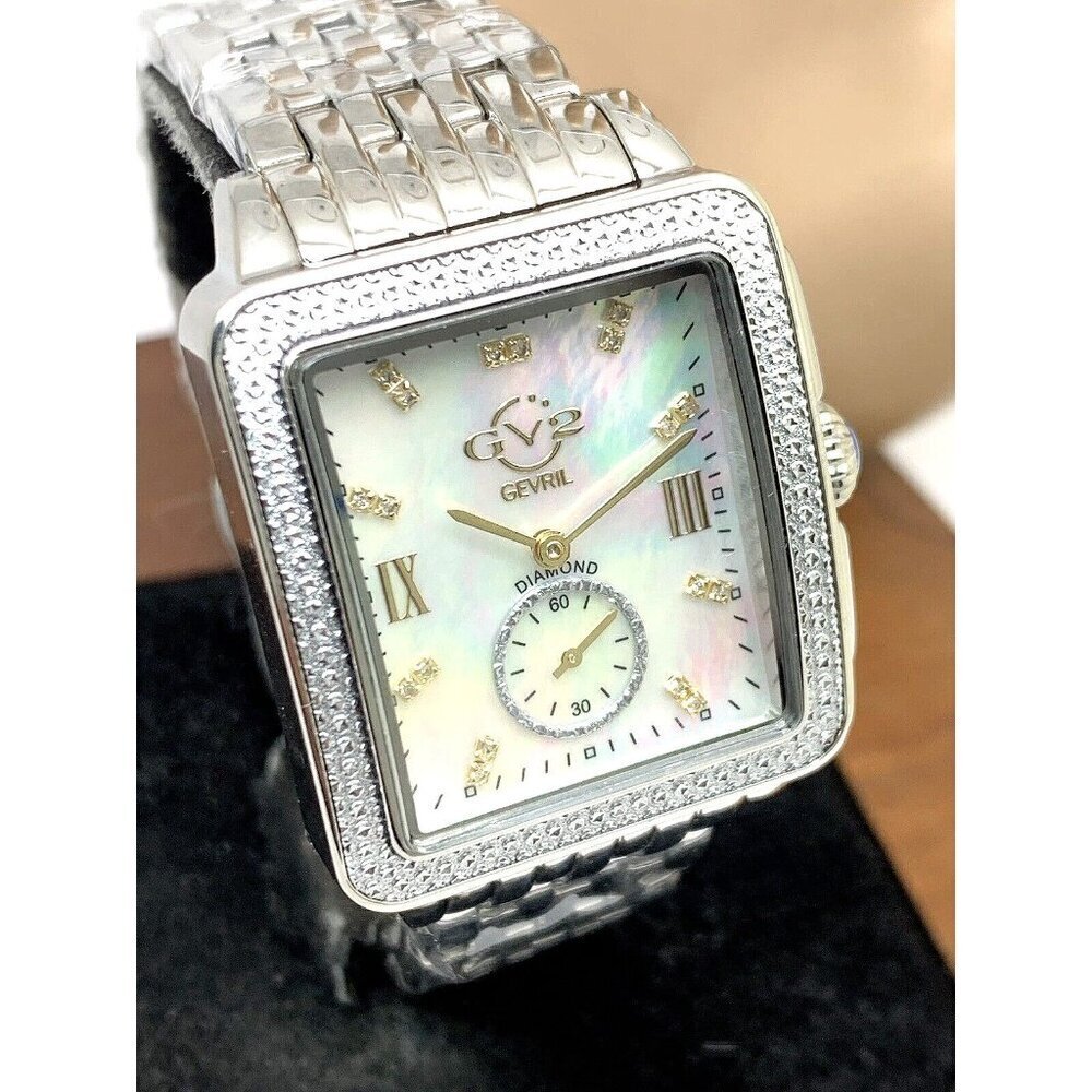 GV2 by Gevril Women's Watch 9258B Swiss Quartz Mother of Pearl Dial Silv…